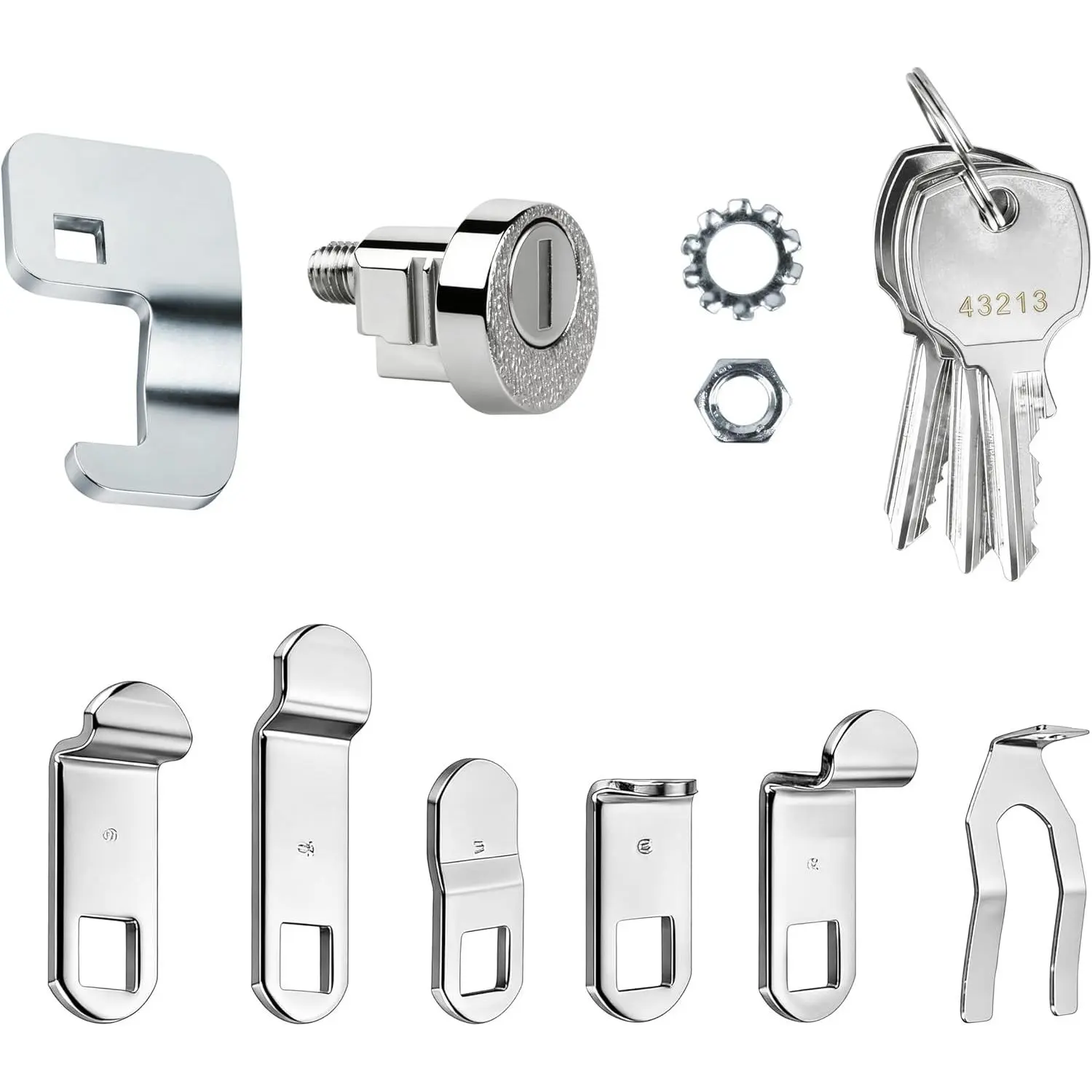 L-1172C Mailbox Key Lock Replacement for USPS National Mailbox, Fits C9100/C9200, Includes 3 Keys & C7120 Cam, Nickel Finish, 1 Pack