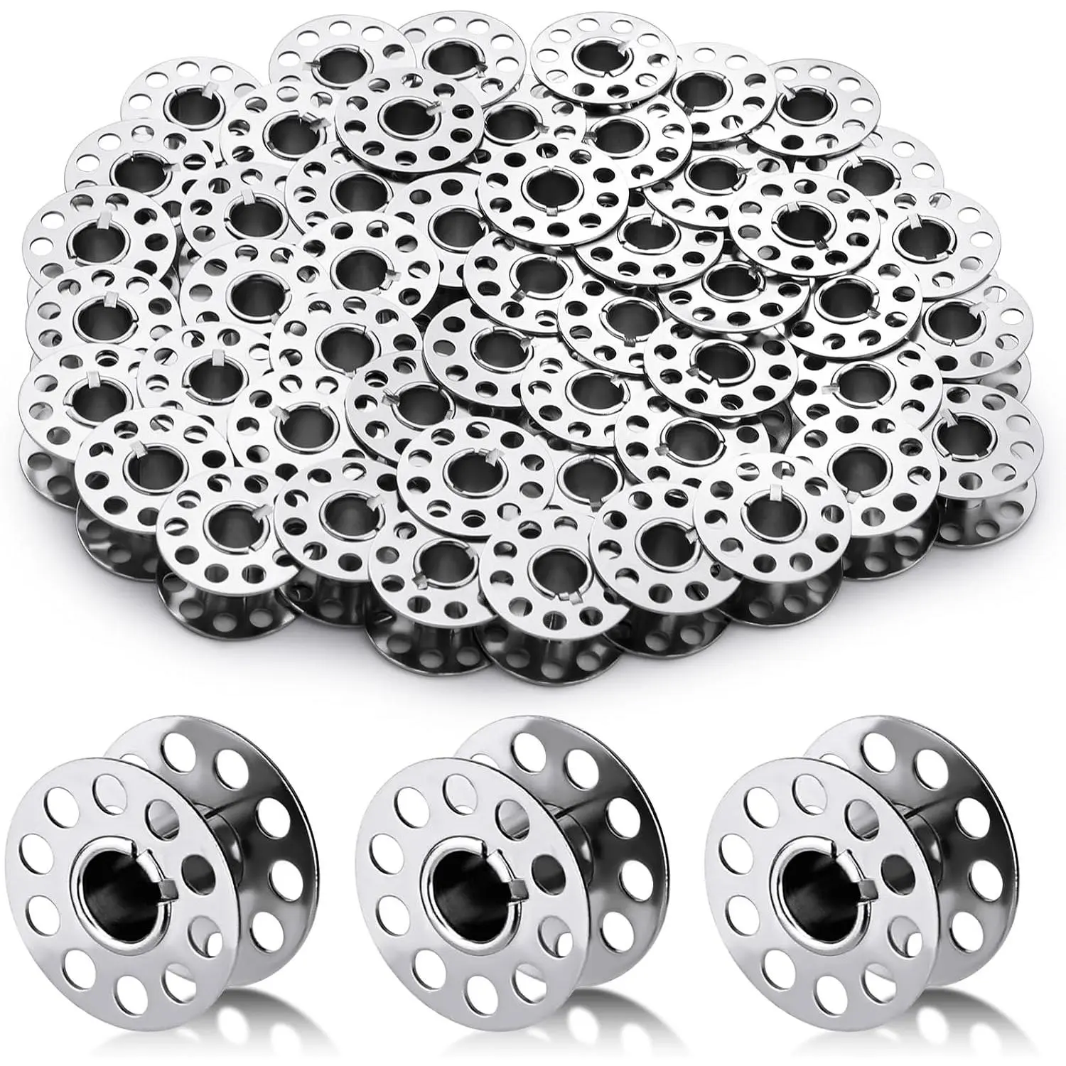 50 count Metal Bobbins, Metal Sewing Machine Bobbins Metal Bobbins for Sewing Machine with Bobbin Case, Sa156 Bobbins, Bobbins Class 15, Bobbins for Sewing Machine