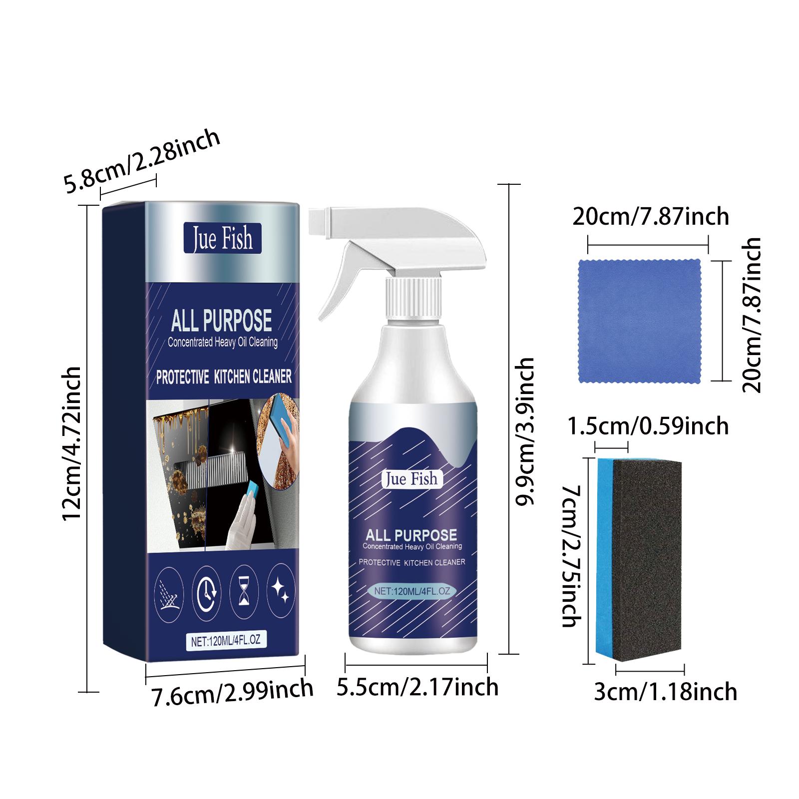 Jue Fish Protective Kitchen Cleaner, Range Hood Kitchenware Heavy Oil Cleaning Strong Decontamination
