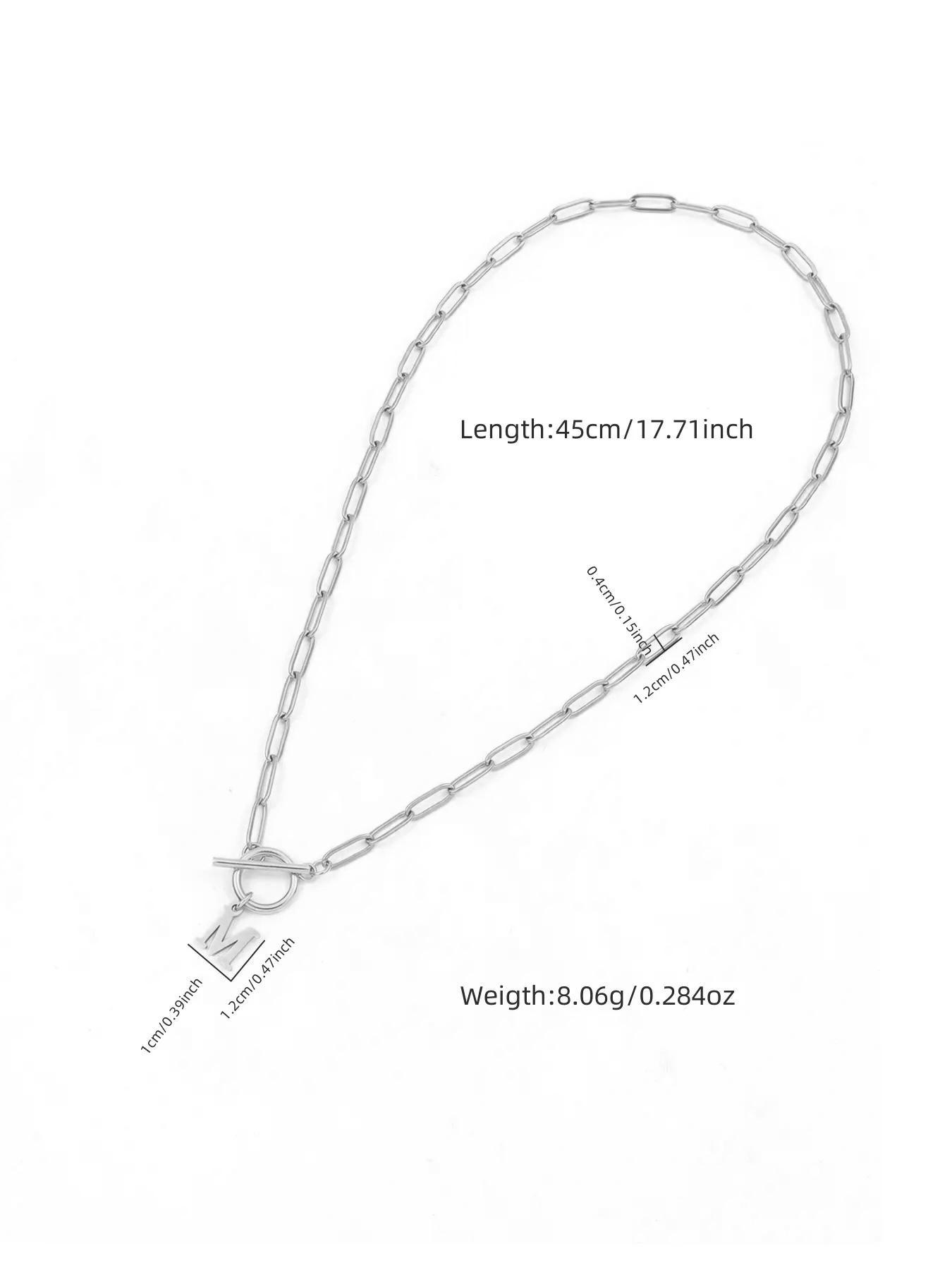 Letter Initial Pendant Necklace, Fashion OT Buckle Design Jewelry for Party, Daily Decor, Trendy All-match & Exquisite Jewelry for Birthday Gift, Exquisite Chain Jewelry, Letters Necklace