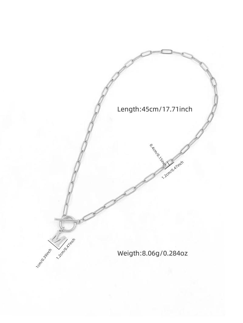 Letter Initial Pendant Necklace, Fashion OT Buckle Design Jewelry for Party, Daily Decor, Trendy All-match & Exquisite Jewelry for Birthday Gift, Exquisite Chain Jewelry, Letters Necklace