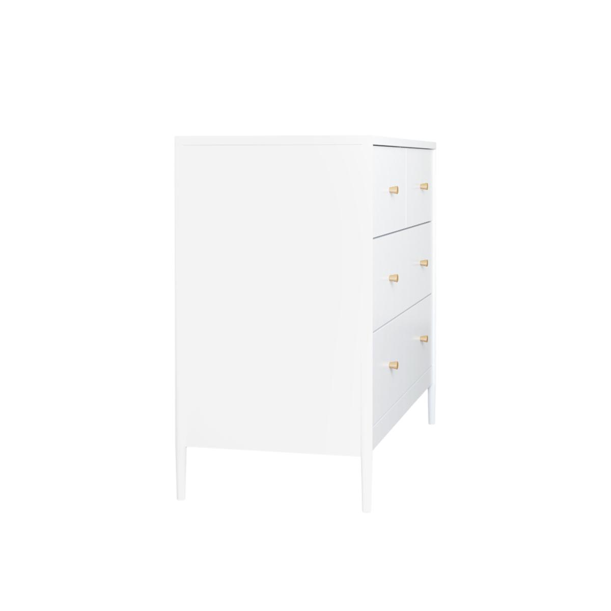 White 4-Drawer Kids Dresser, Wooden Storage Cabinet for Toddler Bedroom, Nursery, Closet, Baby Nightstand Organizer for Living Room or Apartment, 35.4" Wide    RR