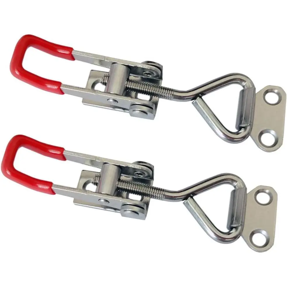 304 stainless steel Toggle Clamps adjustable quick buckle toggle lock clamp box buckle horizontal fixture 2 Pack