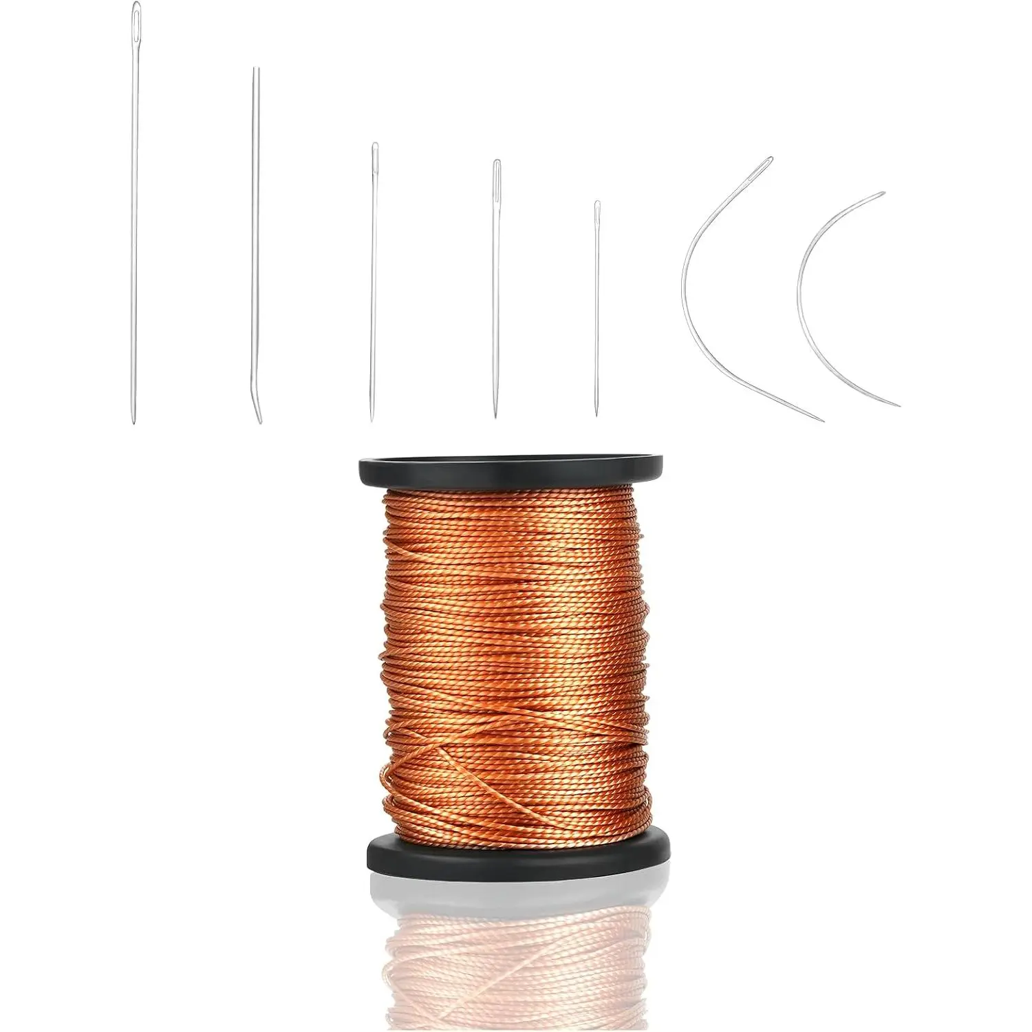 Upholstery Repair Sewing Kit Thread for Leather,Shoe,Carpet | 1 Rolls Nylon Thread (53 Yard Per Roll), 7 Shaped ,(brown)