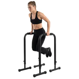 Adjustable Heavy Duty Dip Bars for Home Gym – Stable Parallel & Push Up Station – 440lbs Capacity – 32"-36" Height – Easy Assembly
