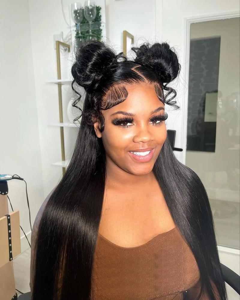 Bling Hair 360 Transparent Lace Frontal Wig Human Hair Pre Plucked 28 30 Inch Smooth Straight Human Hair Wigs 180Density Wig For Black Women Bling Hair 360 Transparent Lace Frontal Wig Human Hair Pre Plucked 28 30 Inch Smooth Straight Human Hair Wigs 180Density Wig For Black Women