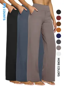 2026 Spring Women's High Waist Loose Fit Wide Leg Yoga Pants with 4 Pockets, Comfortable & Stylish Loungewear for All Occasions,High Waisted Loose Wide Leg Yoga Pants for Women with Pockets Lounge Casual Work Pants,holiday haul 2025,Christmas outfit ideas