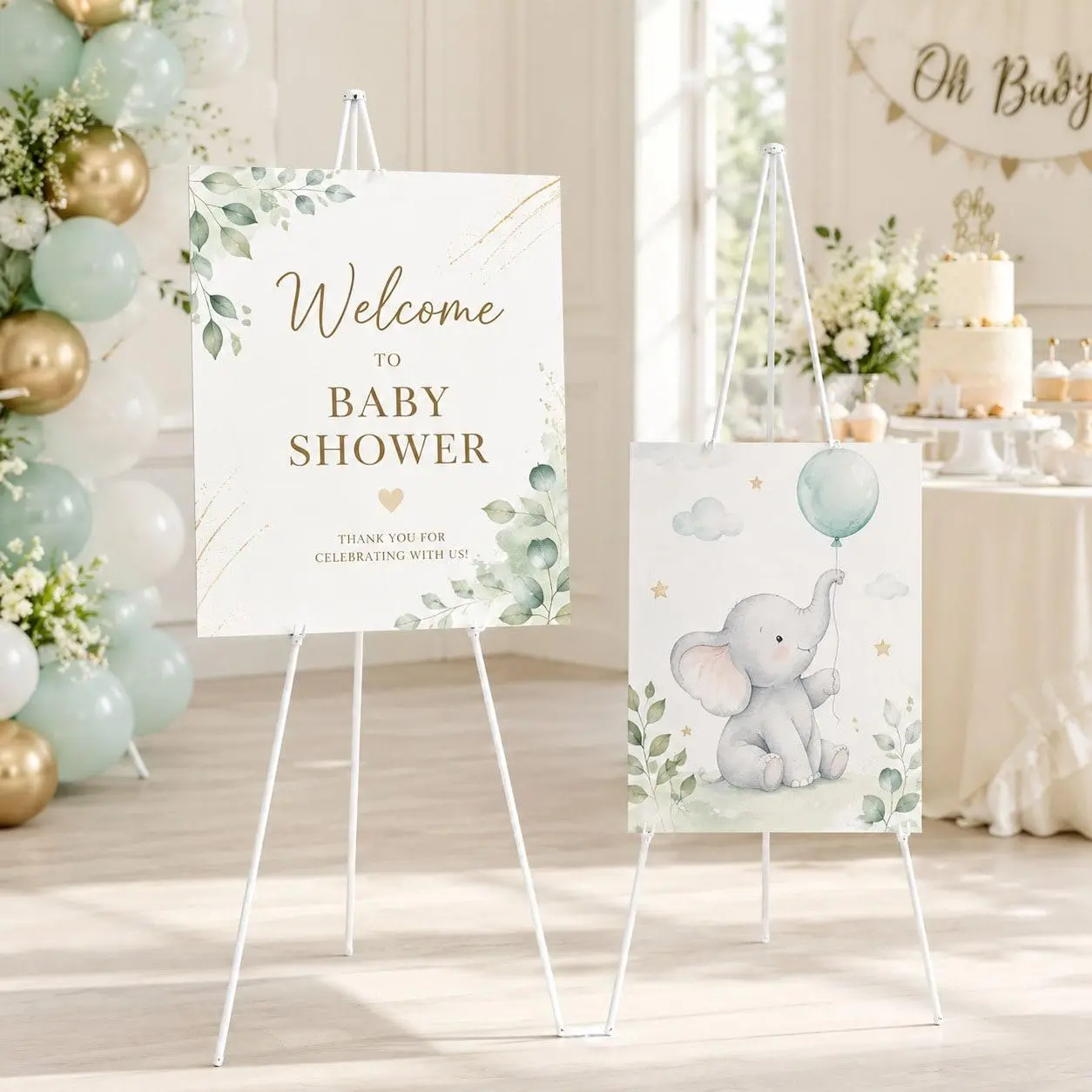 66 Inch Wedding Easel Stand,Adjustable Foldable Metal Tripod Sign Holder for Welcome Boards,Seating Charts,Reception Menus,Bridal Shower Displays and Engagement Party Decor,Portable Floor Stand,Black or White
