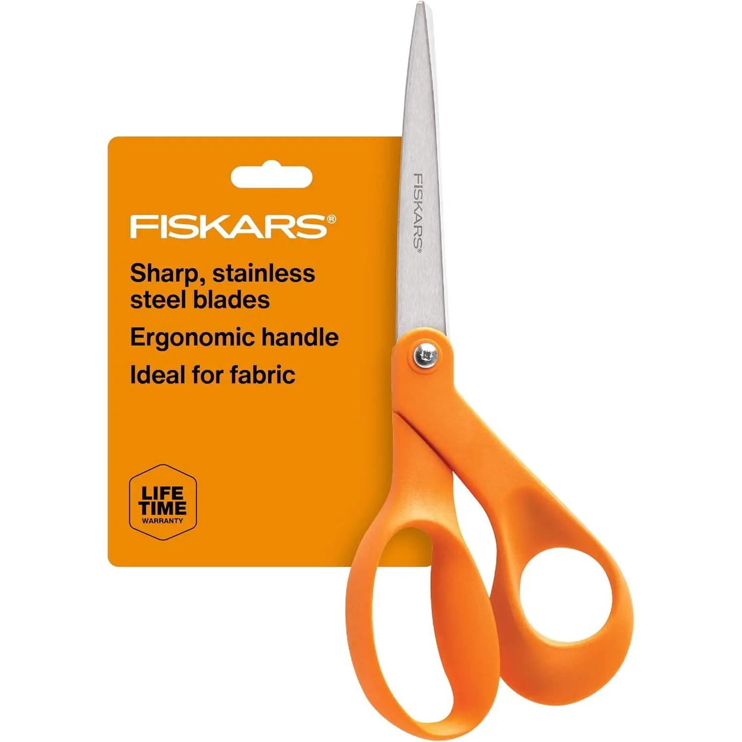 Fiskars 8" Original Orange-Handled Craft & Fabric Scissors, All Purpose