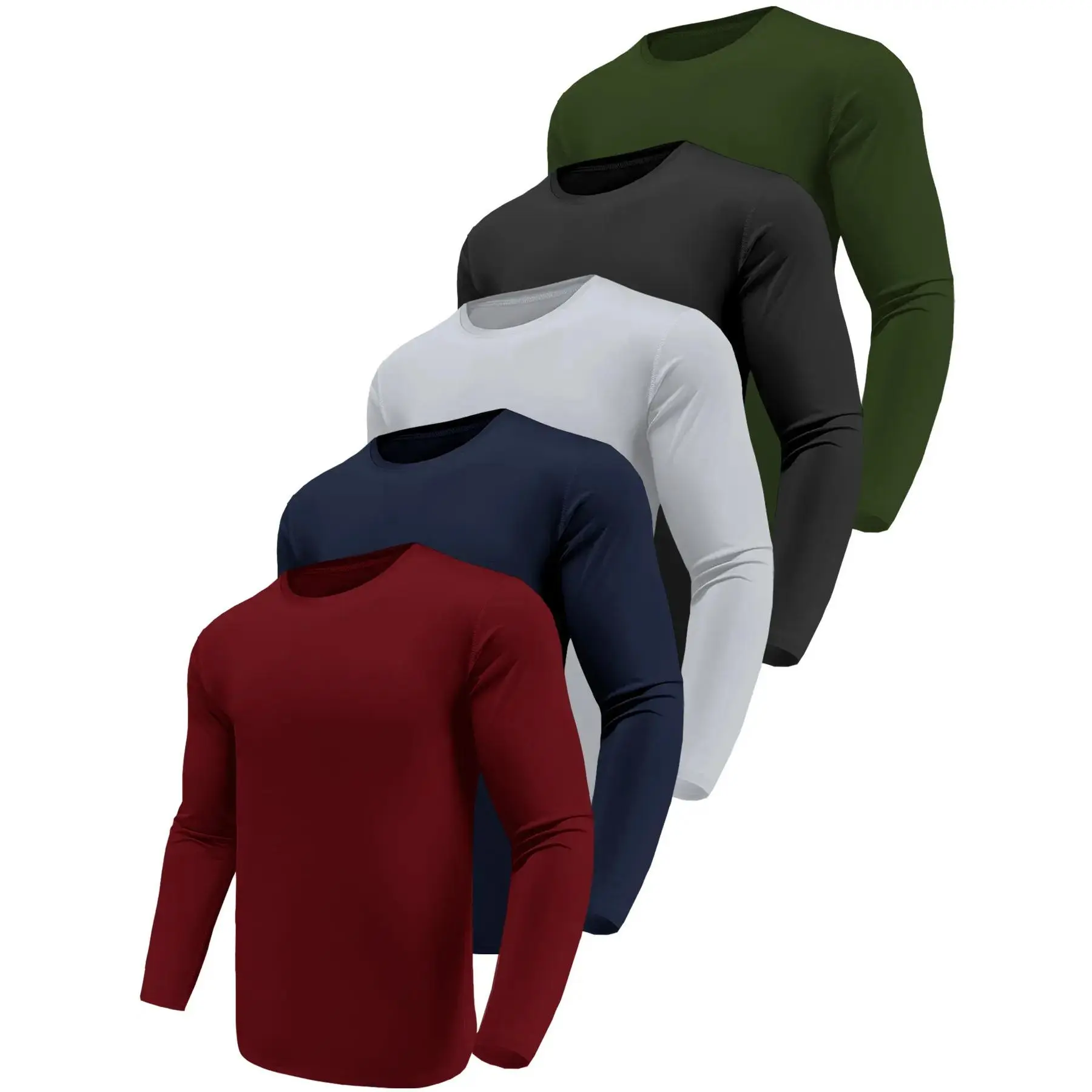 Long Sleeve Shirts for Men Moisture Wicking Mens Tee Shirts Workout Sun Protection T Shirt for Running summerwins