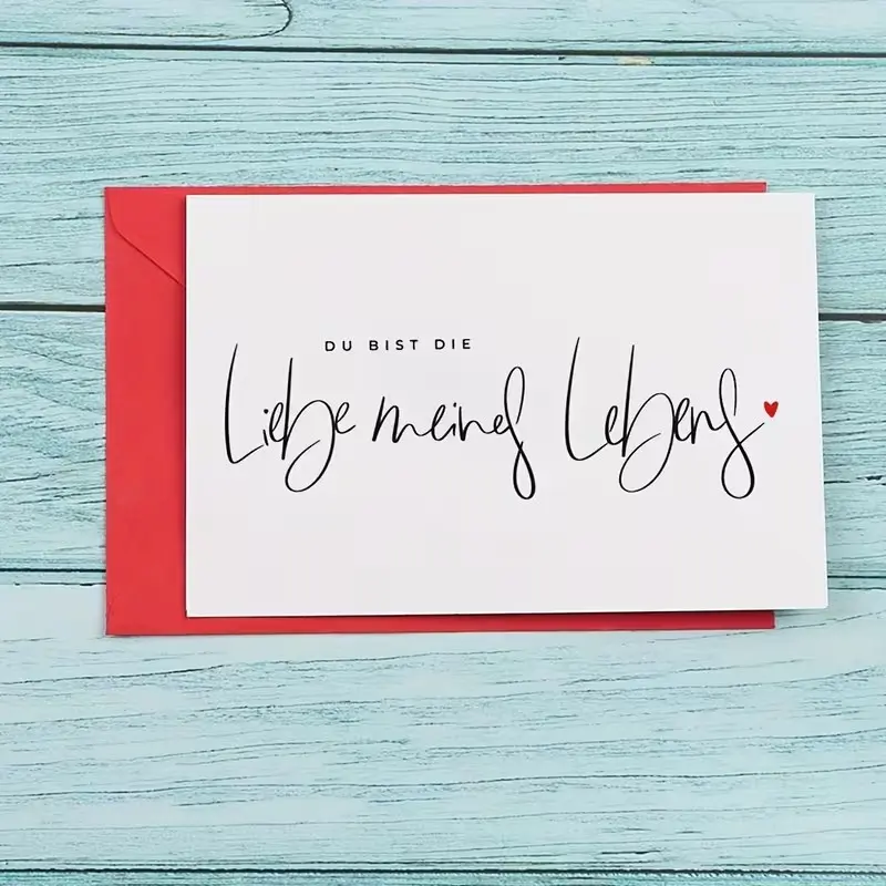 1 SET Romantic Valentine's Day Greeting Cards with Envelopes - Perfect for loved ones, made from high-quality paper. Christmas gift.