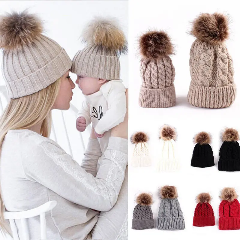 Korean Look Cable Knit Beanie - Prop 65 Safe, Warm Thick Ear Protection Hat with Pom Pom for Kids & Baby Girls (Sports & Outdoor Accessory), Casual Daily, Children’s Size