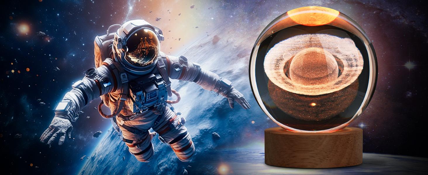 3D Galaxy Crystal Ball Night Light for Gifts with Colorful LED Light Base, Color Changing Light with Remote as a Birthday Gift for Teens Boys and Girls, Galaxy Model