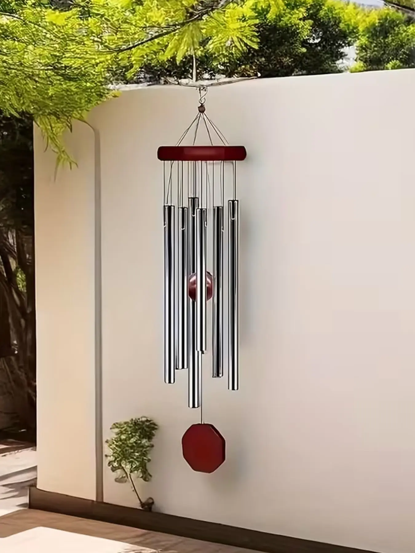 1pc Memorial Wind Chime, Large Outdoor Deep Tone, Sympathetic Wind Chime with 6 Tuning Tubes, Elegant Wind Chime, Suitable for Gardens, Terraces, Balconies and Homes