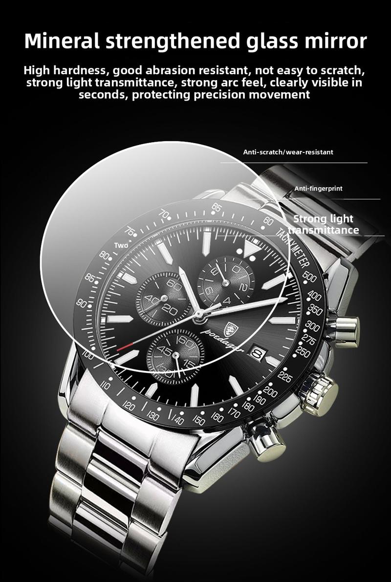 Luxury Men's Quartz Watch – Multifunctional Steel Strap with Countdown, Chronograph & Small Three-Hand Trendy All-match & Exquisite Watch for BirthdayGift with Box Modern Fashionable Wristwatch Luxury Men's Quartz Watch – Multifunctional Steel Strap with Countdown, Chronograph & Small Three-Hand Trendy All-match & Exquisite Watch for BirthdayGift with Box Modern Fashionable Wristwatch