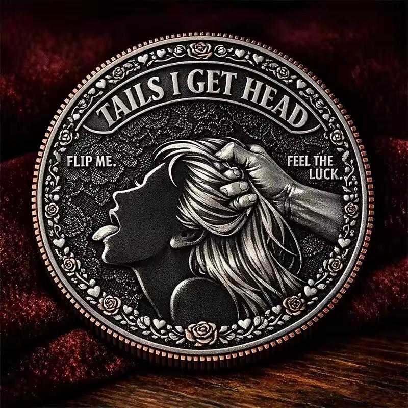 Double Sided Heads I Get Tail Coin Romantic Couple Keepsake Novelty  Anniversary Gift For Boyfriend Girlfriend