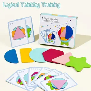 Baby Geometric Shape Stacking Games Montessoris Parish Toy Color Cognition Logice Thinking Matching Game Preschool Education Toy