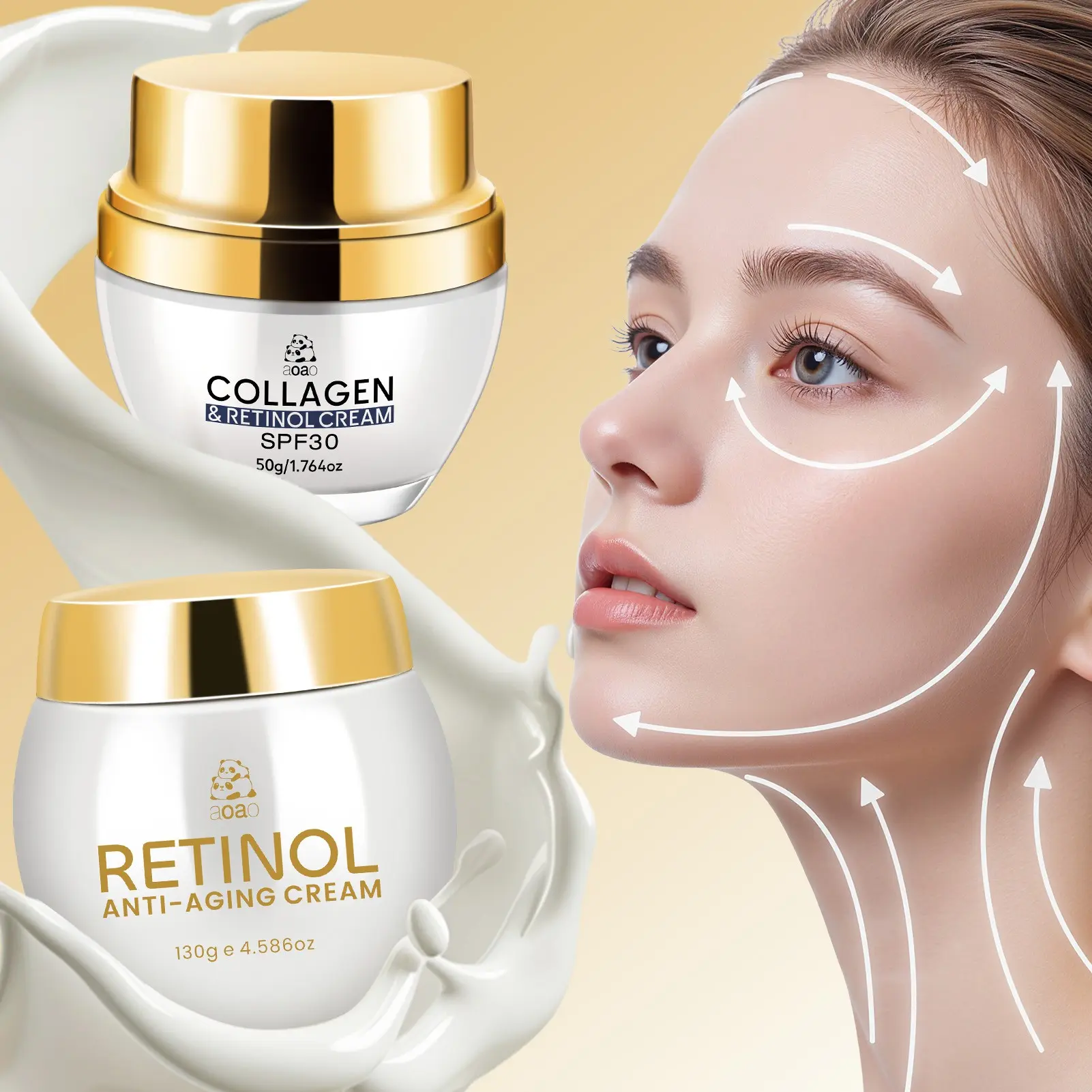 2pcs Morning & Night Cream Set with Spf30 Day Cream + Retinol Night Cream, Firms Smoothes Brightens Skin, Brightening Firming, Moisturizing Deep Nourishment anti-aging/anti-wrinkle skincare, Daily Facial Moisturizer