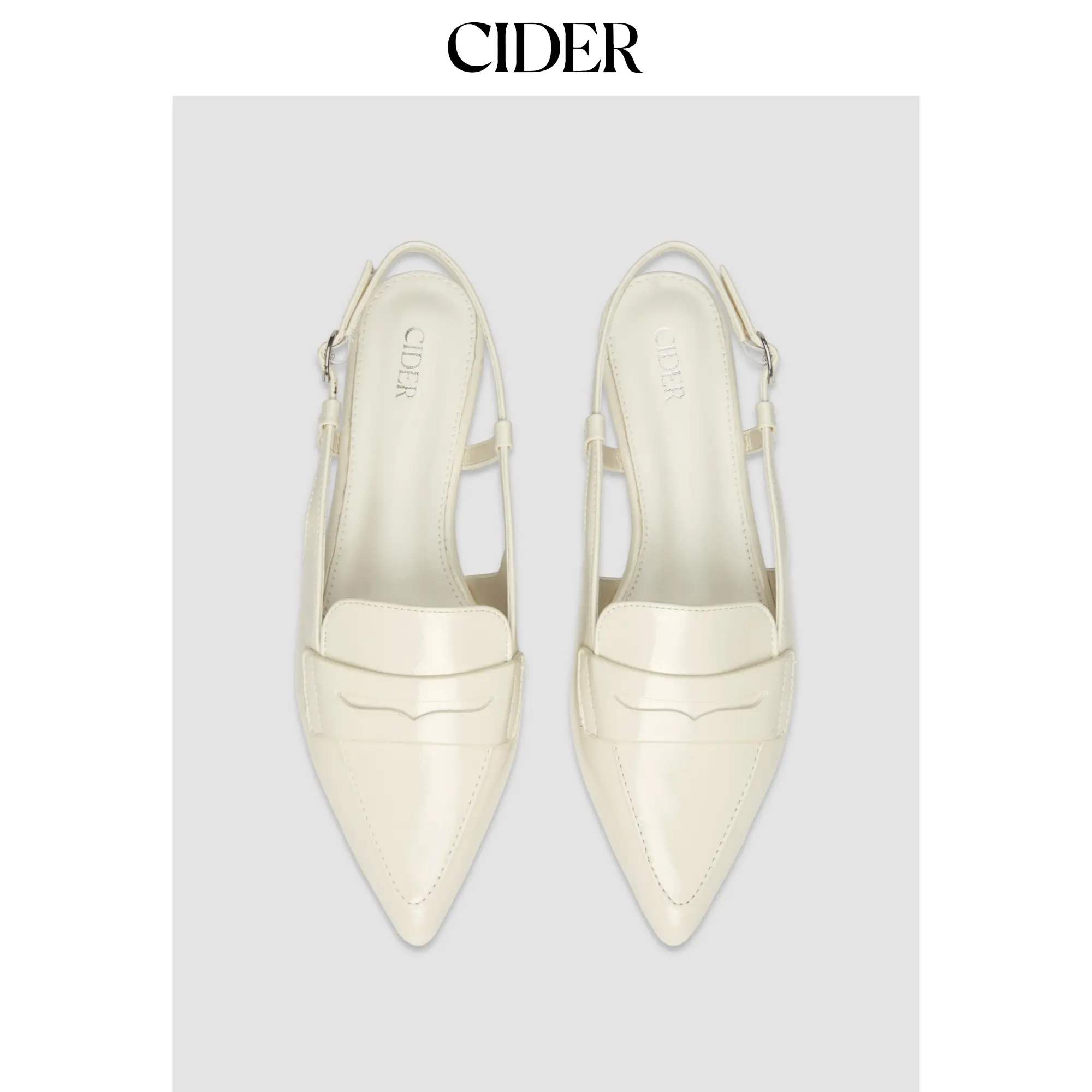 Cider [5 colors, size 6-11] POINTED SLINGBACK FLATS