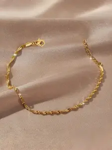 Water Wave Chain Unique Design Versatile Women's Bracelet, Casual All-Season Jewelry, Stainless Steel Geometric Pattern, No Choking Hazard