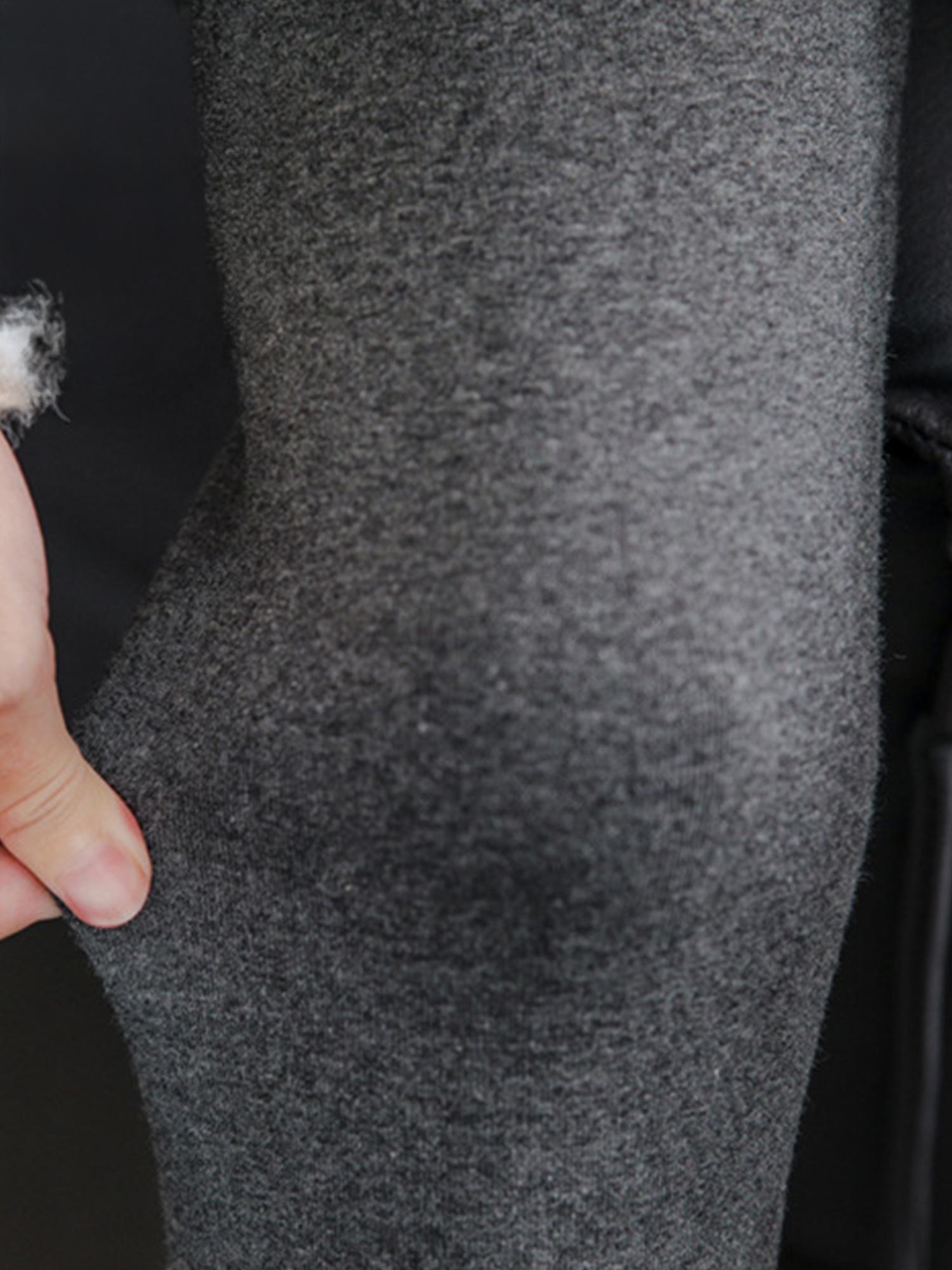 Girls' Fleece-Lined Thickened Flared Pants - Korean-Style Slim-Fit Winter Warmth with Elastic Waist & Flared Leg, Soft Fleece Lining, Loose Fit Casual Pants for Fall/Winter, Solid (Candy-Colored Options Available) - Everyday & Special Occasion Outfi