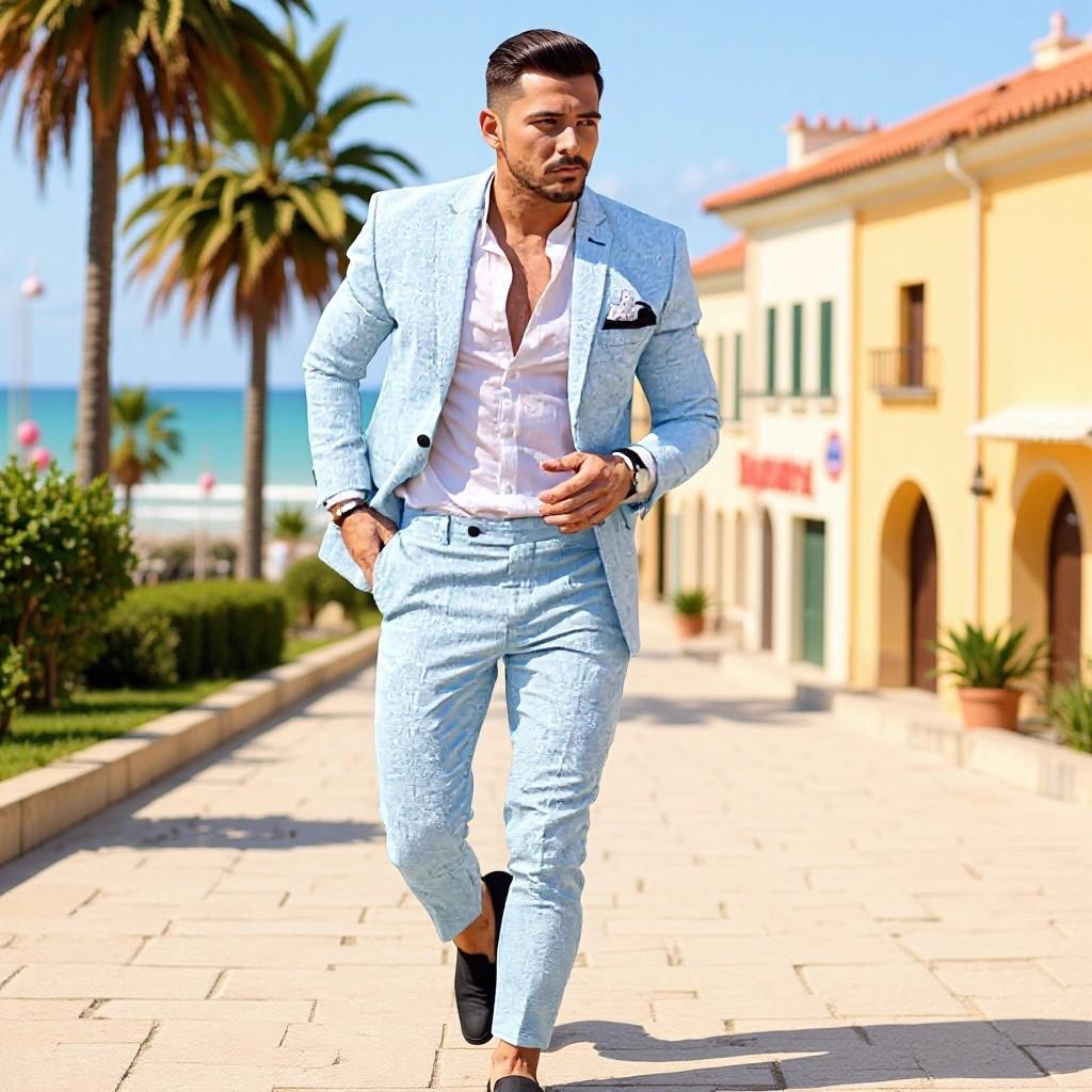 Men's Casual Linen Blend Blazer  Slim Fit Notch Lapel One-Button Jacket With Center Vent For Everyday Wear