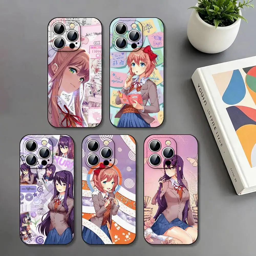 Doki Doki Literature Club Concept Art Slim Black Shockproof Soft Phone Case - Compatible with iPhone 11-17 Pro Max/Plus, Samsung Galaxy S23-S25, Iphone 17