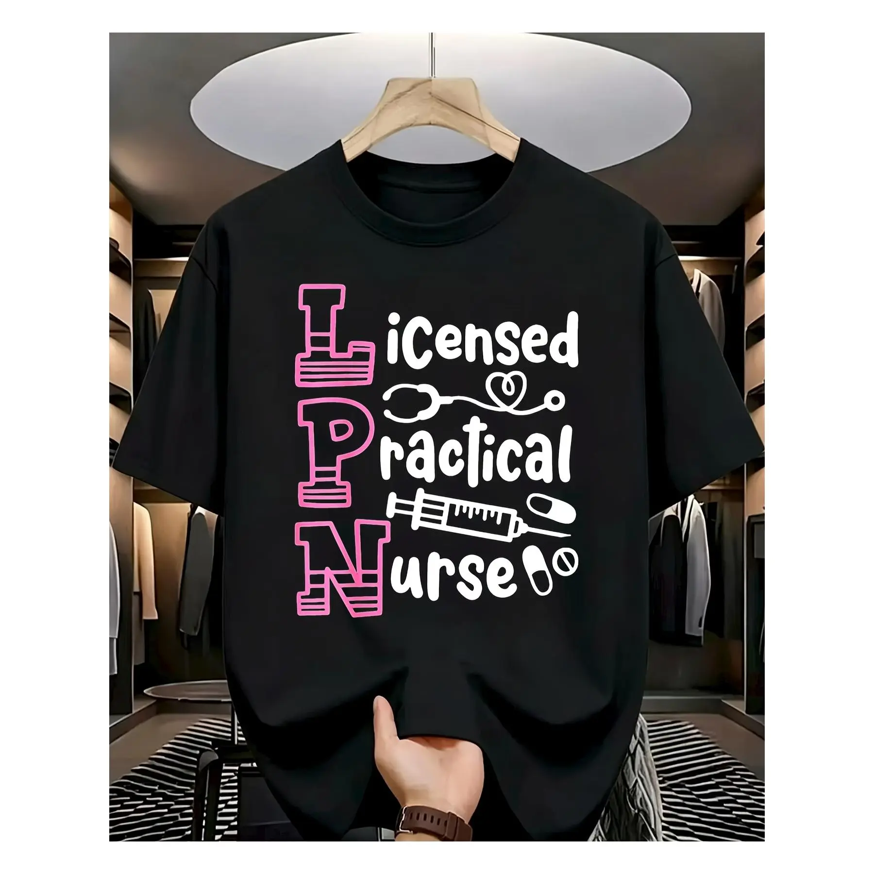 LPN Licensed Practical Nurse T-Shirt for Men & Women - Funny LPN with LPN & Slightly Elastic Fit, 100% Suitable for Birthday Gifts, Casual Attire, Nursing Apparel for Healthcare Professionals