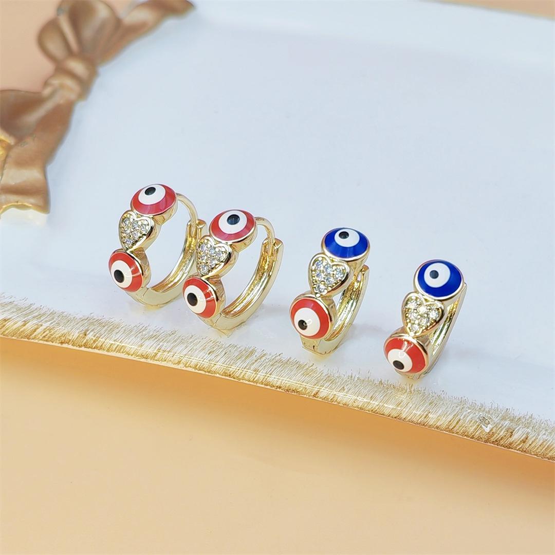 Boho Evil Eye Dangle Earrings for Women, Shiny CZ Crystal Micro Pave Design, Trendy Minimalist Cool Aesthetic Jewelry, Lightweight & Versatile for Daily Wear, Beach & Vacation Outfits