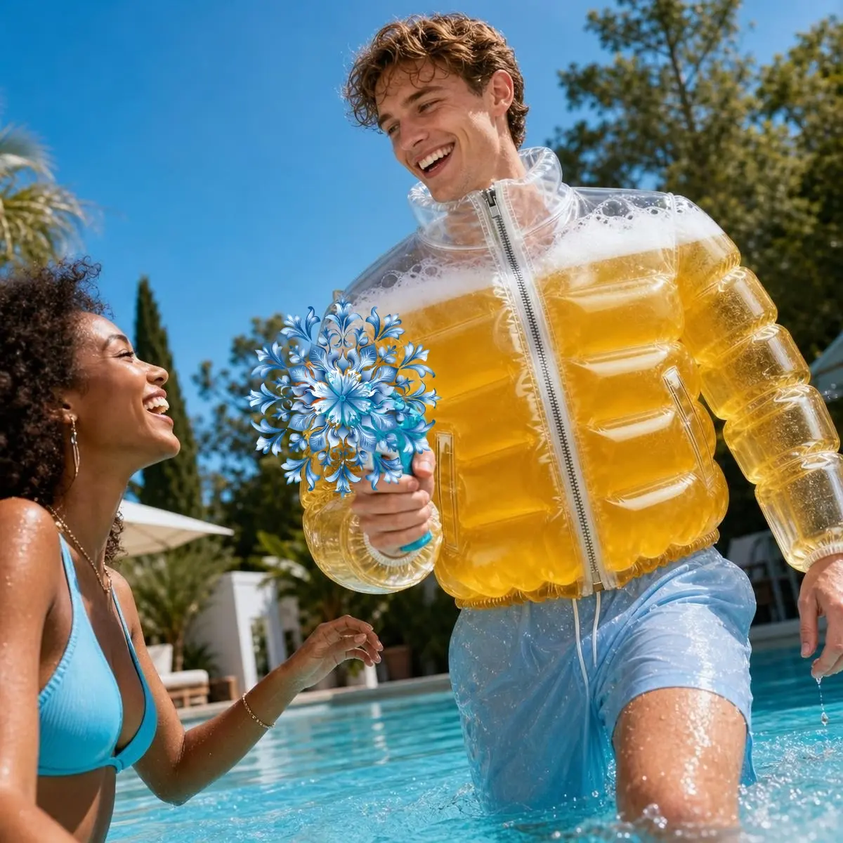Transparent Inflatable Beer Filled Jacket for Pools
