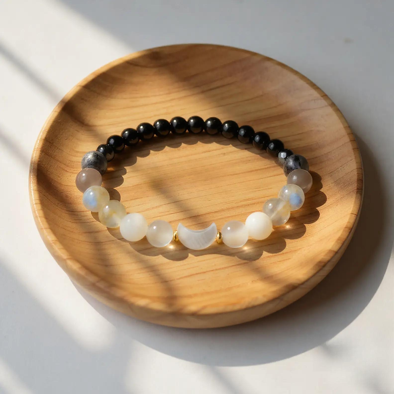 Moon Phase Crystal Bracelet - Lunar Energy Bracelet Healing Crystal Jewelry - Cleanse Bracelet, Inner Peace Bracelet Gift for her