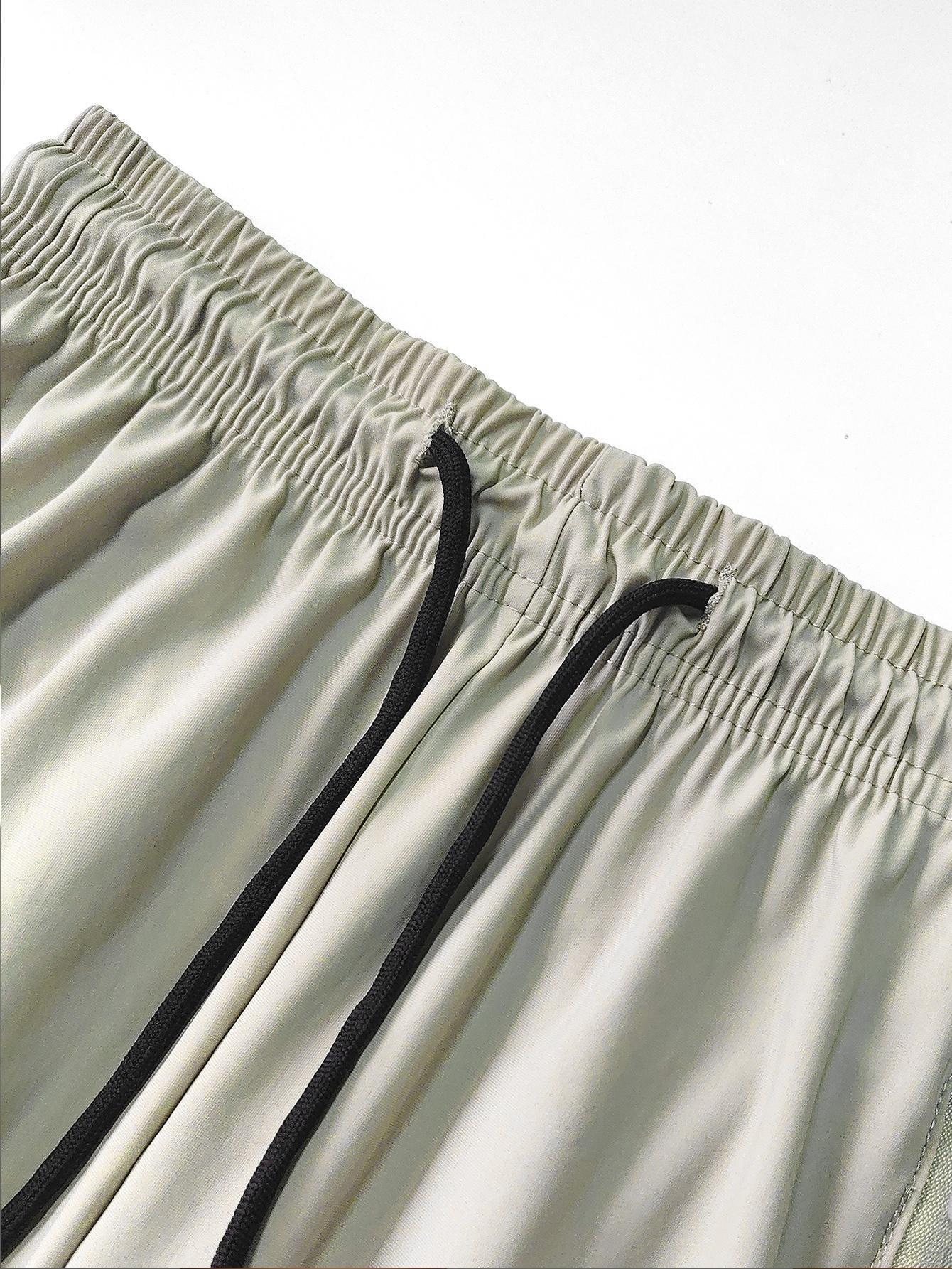 Women's lightweight breathable drawstring zipper pocket sports and casual shorts Multi color optional loose fit plus size fitness running five point casual pants Side pocket letter printed versatile casual shorts for daily commuting