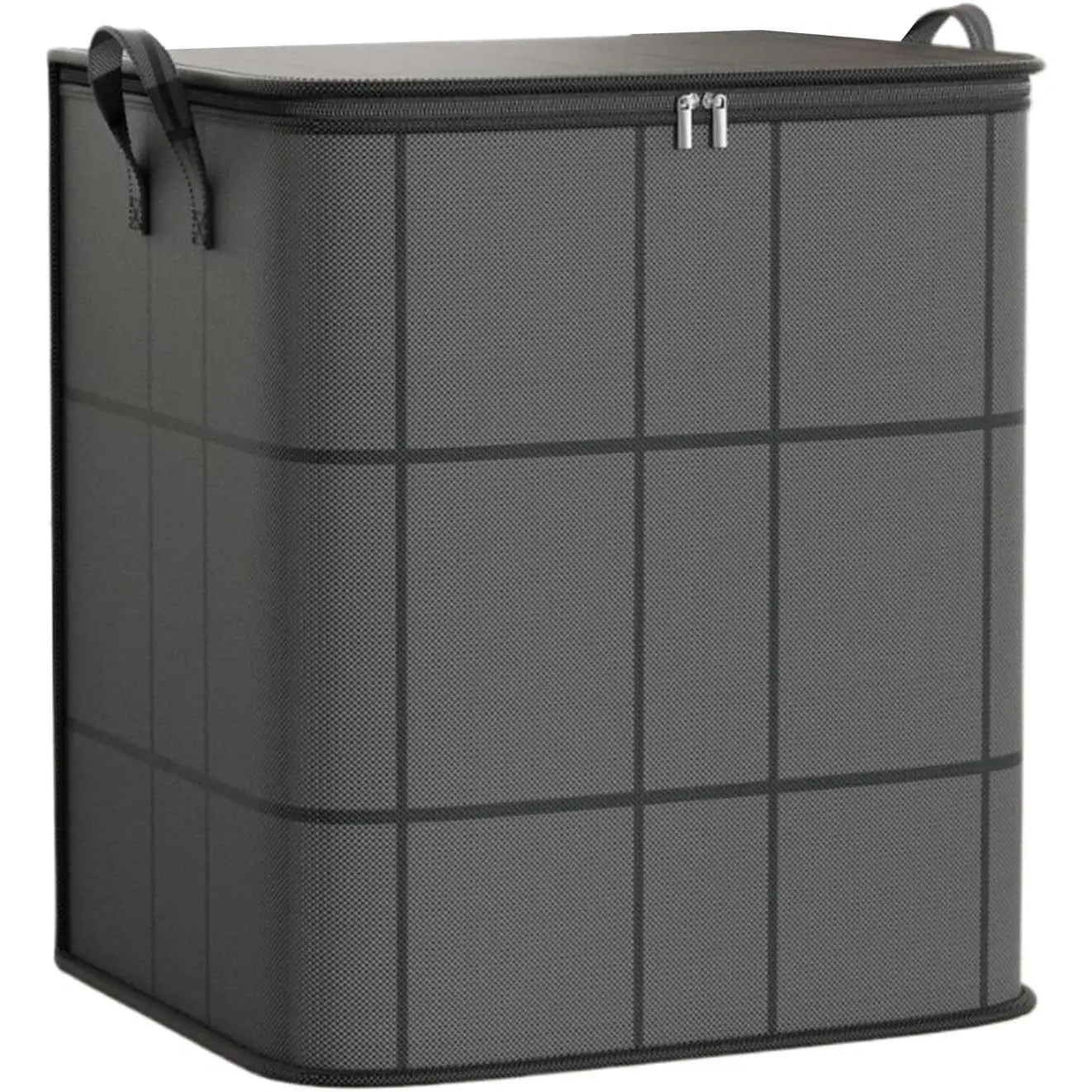 Large Non-Woven Fabric Storage Bag 60x50x70cm - Stackable Moving Container, Heavy-Duty Secure Zipper Organizer with Handles for Bedding & Linen, Home Closet Organizer Gear