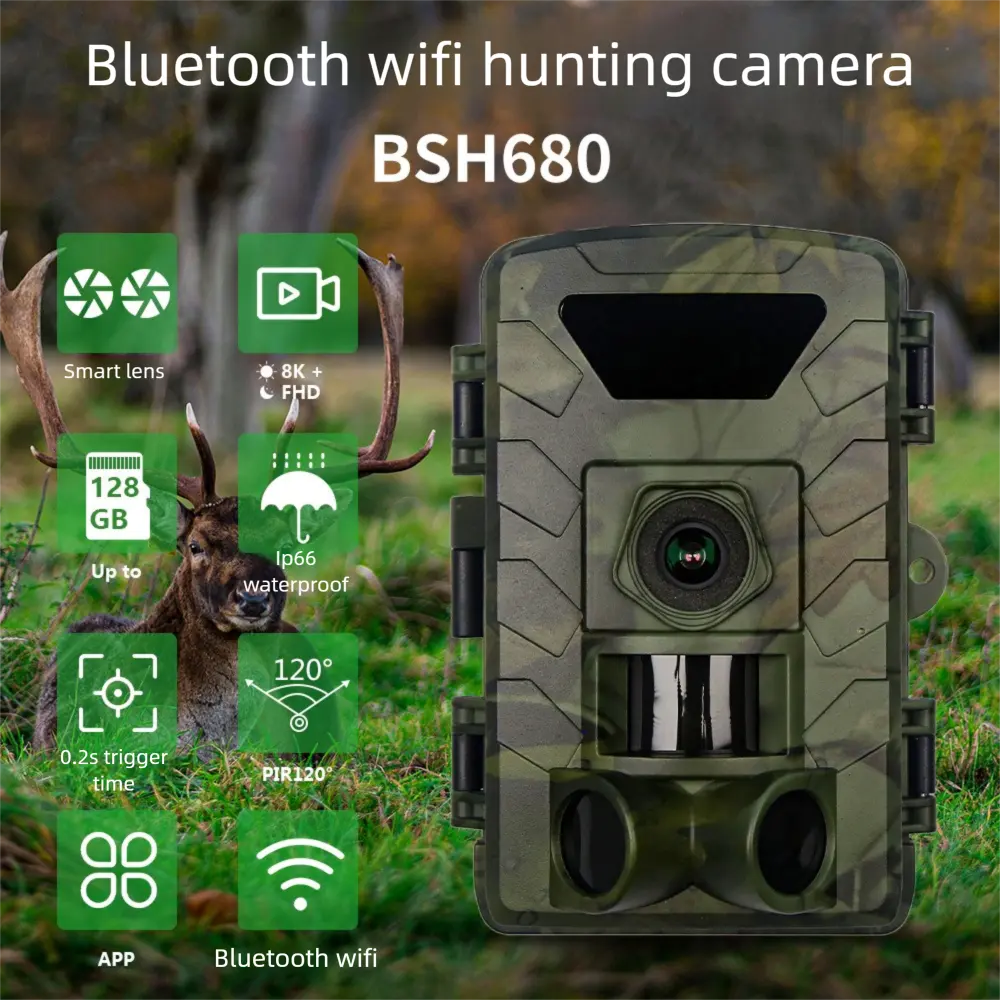Wifi hunting camera BSH680 ultra-clear 8K video infrared night vision camera sensor camera shooting camera
