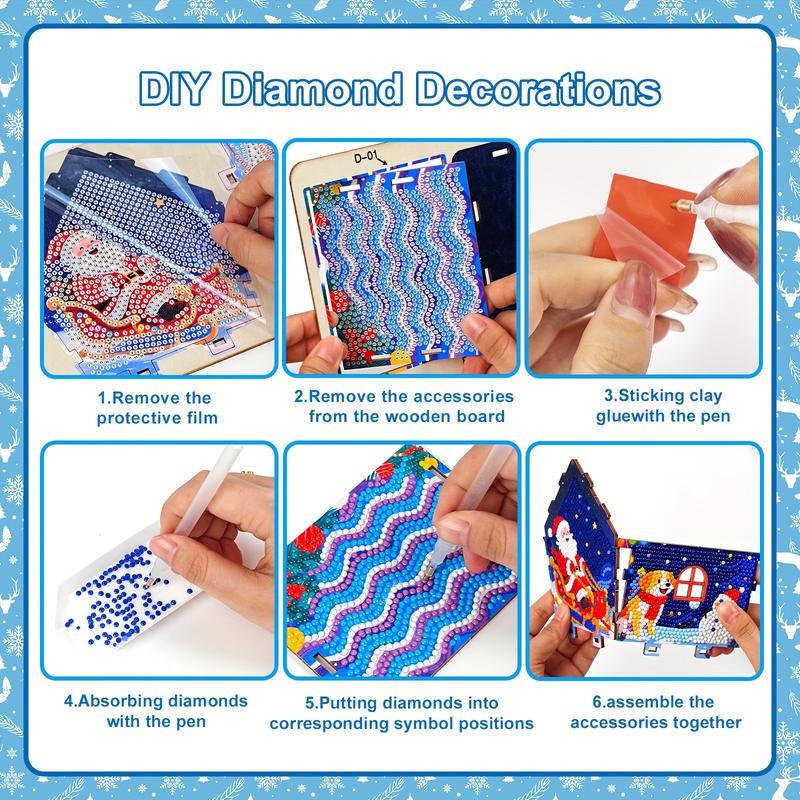 DIY Wooden Jigsaw Puzzle Christmas Gingerbread House | 3D Diamond Art Kit | Detailed Diamond Art, Seasonal Craft Project | Desktop Christmas Festive Decor | DIY for Adults, Gift for Craft Enthusiasts/Christmas Shoppers | Handmade Holiday Gift DIY Wooden Jigsaw Puzzle Christmas Gingerbread House | 3D Diamond Art Kit | Detailed Diamond Art, Seasonal Craft Project | Desktop Christmas Festive Decor | DIY for Adults, Gift for Craft Enthusiasts/Christmas Shoppers | Handmade Holiday Gift