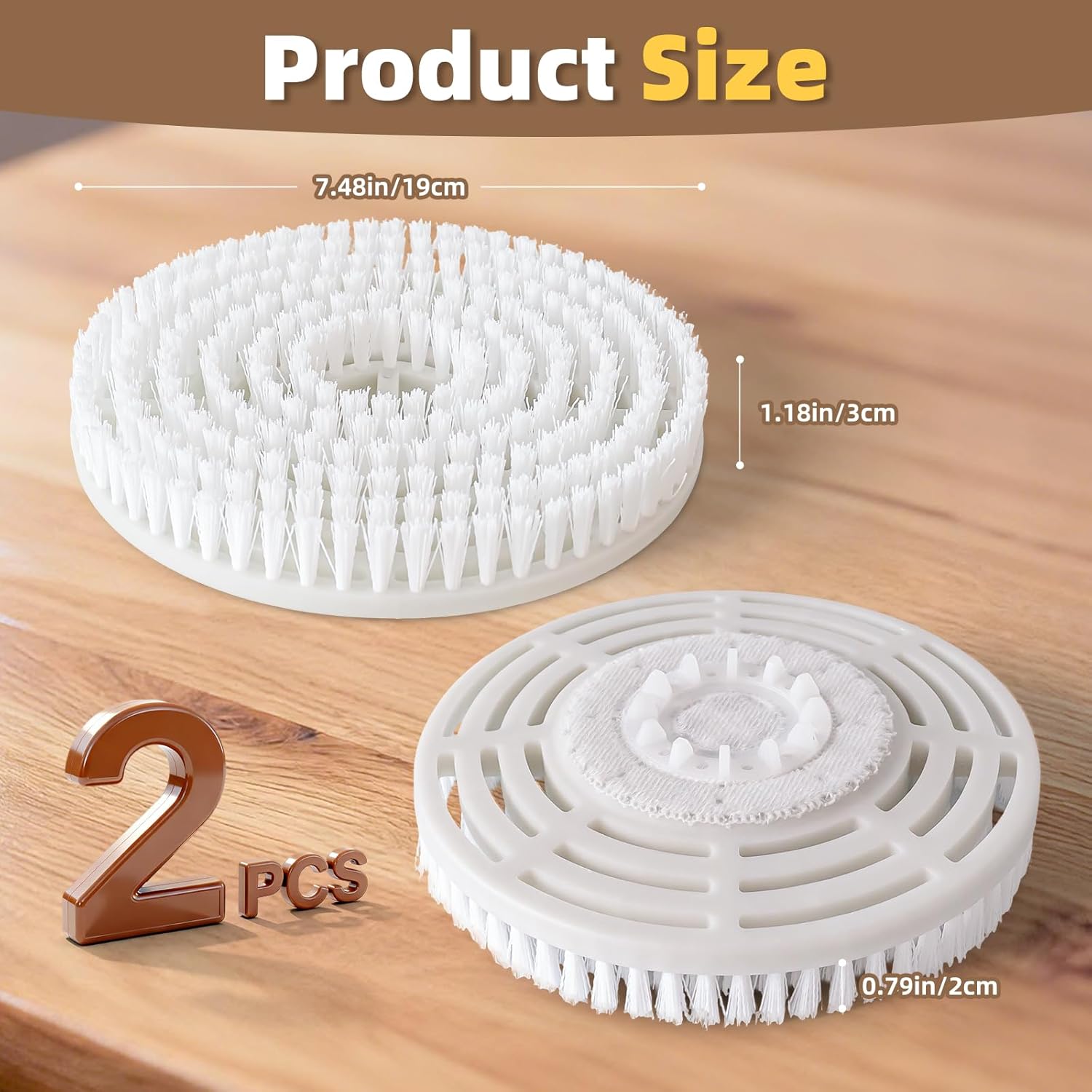 2 Pack Upgraded Steam Mop Replacement Brush Heads Compatible with Steam ...