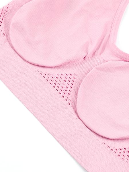 Women's Wireless Stretch Sports Bra Set, Seamless Hollow Out Design, Breathable Unpadded Push-Up Bras, Casual Slim-Fit Full Coverage Support