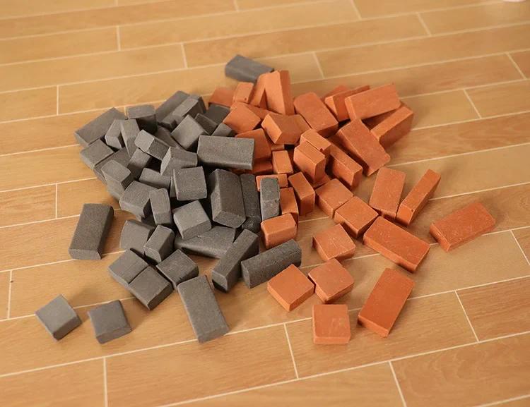 50/200pcs Mini Brick Bricks Building Wall Dollhouse Simulation Model Shooting Scene Miniature Decoration Home Decor
