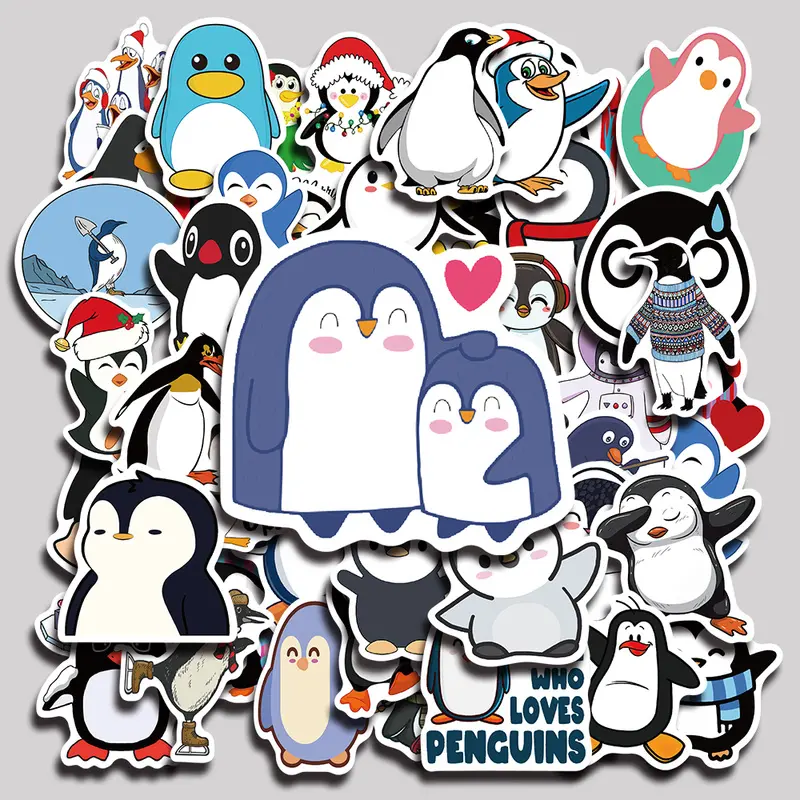 50PCS Penguin 1 Aesthetic Vinyl Stickers Pack for Laptop Water Bottle Phone Case Skateboard Journal Scrapbook DIY Decoration