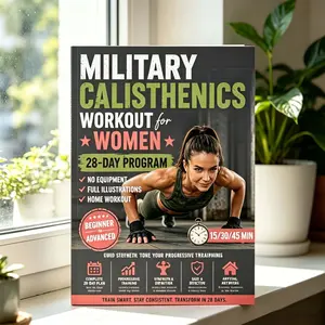 Calisthenics Workout for Women, 28-Day Bodyweight Program, No Equipment, 15-45 Minute Workouts, Beginner to Advanced