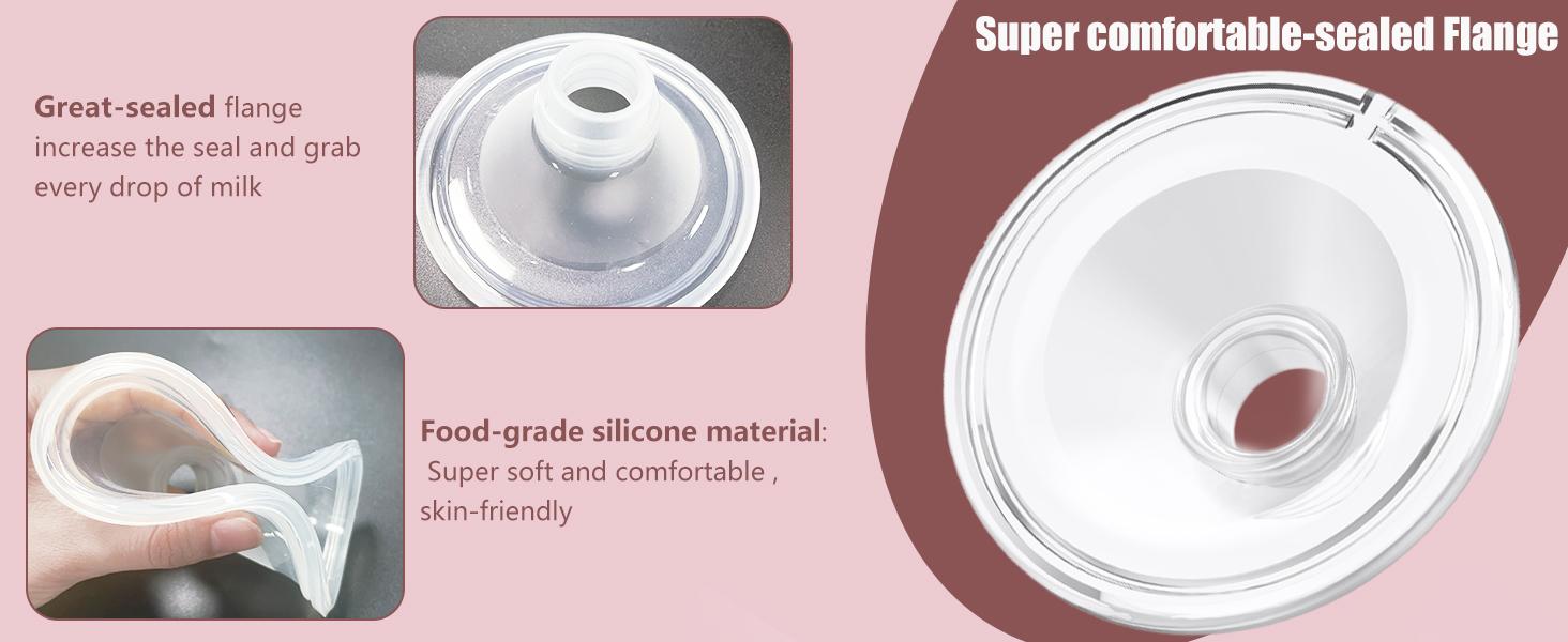 2pcs Silicone Flange 19mm Compatible with Momcozy S12 Pro/S9 Pro/S12 Breast Pump,TSRETE S12/Kmaier S12 Wearable Breast Pumps, Shield 19mm Flange Parts