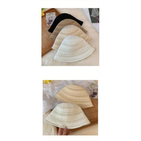 1 piece of 2026 new summer women's hollow sun hat, breathable and thin fashion design, suitable for shopping and traveling