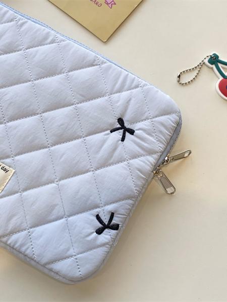 Cute Lingge Embroidered Bow Tablet Bag Laptop Bag compatible with Macbook Full of Girl Hearts Laptop Cover