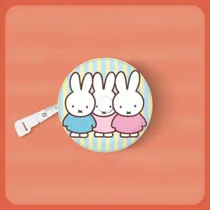 Kawaii Miffy Rabbit Tape Measure Cute Cartoon and Anime Peripheral Three-gauge Measuring Ruler Soft Leather Ruler Home