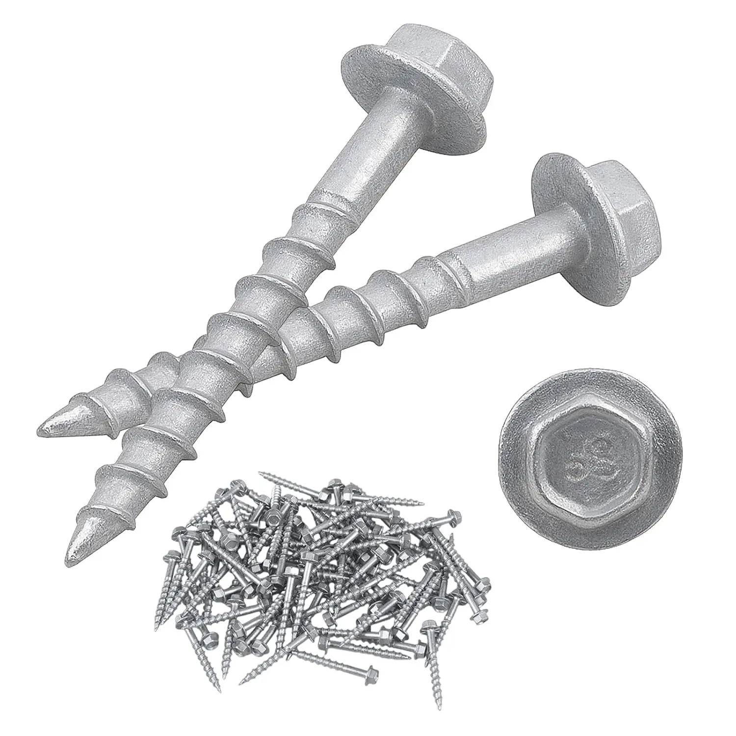 Connector Screws #9 x 1-1/2"Structural Screws/Joist Hanger Screws | for 9112R100 Mechanically Galvanized connector screws 1 1/2 Hex   Screws for Deck & Framing [100 Qty]