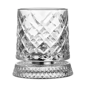 Elegant Wine Glass Set, Home Use Rotating Crystal Glass, Creative Wine Accessories, Durable Base, Suitable for Various Wines, Enhance Drinking Experience, Drinkware, Spinning Crystal Glass