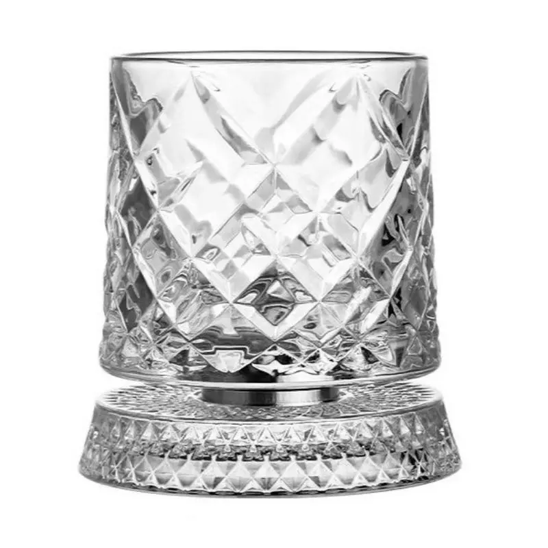 Creative Rotating Wine Glass, Home Leisure Wine Accessories, Transparent Glass Wine Cup, Stable Base, Smooth Rotation, Elegant Wine Experience, Drinking Glasses