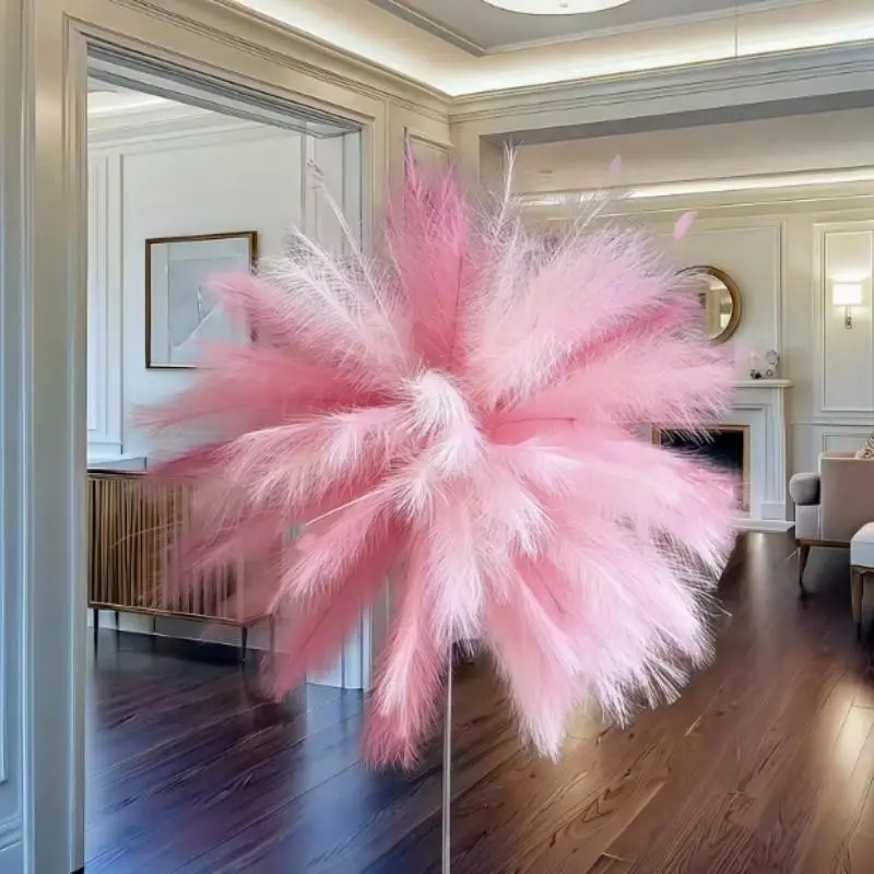 60 Mixed Color Soft Pampas Grass Decor, Polyester Hanging Decoration, Ideal for Living Room, Bedroom, Outdoor Patio, Wedding, Party Decor
