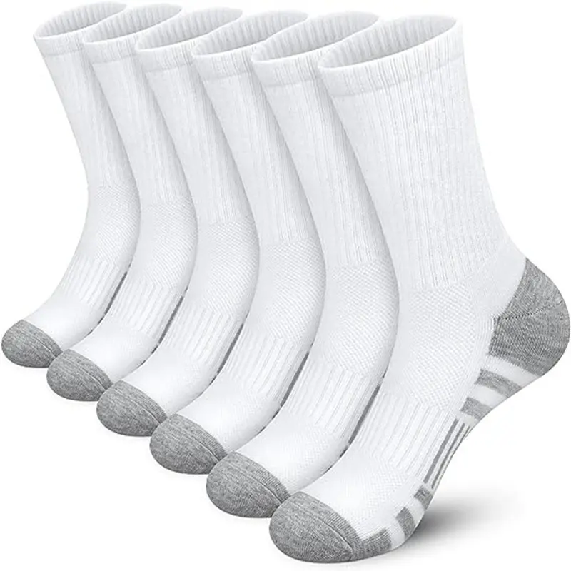 Men's Athletic Crew Socks, Plus Size Long Socks for Men, Cushioned Sports Socks for Basketball Marathon Running