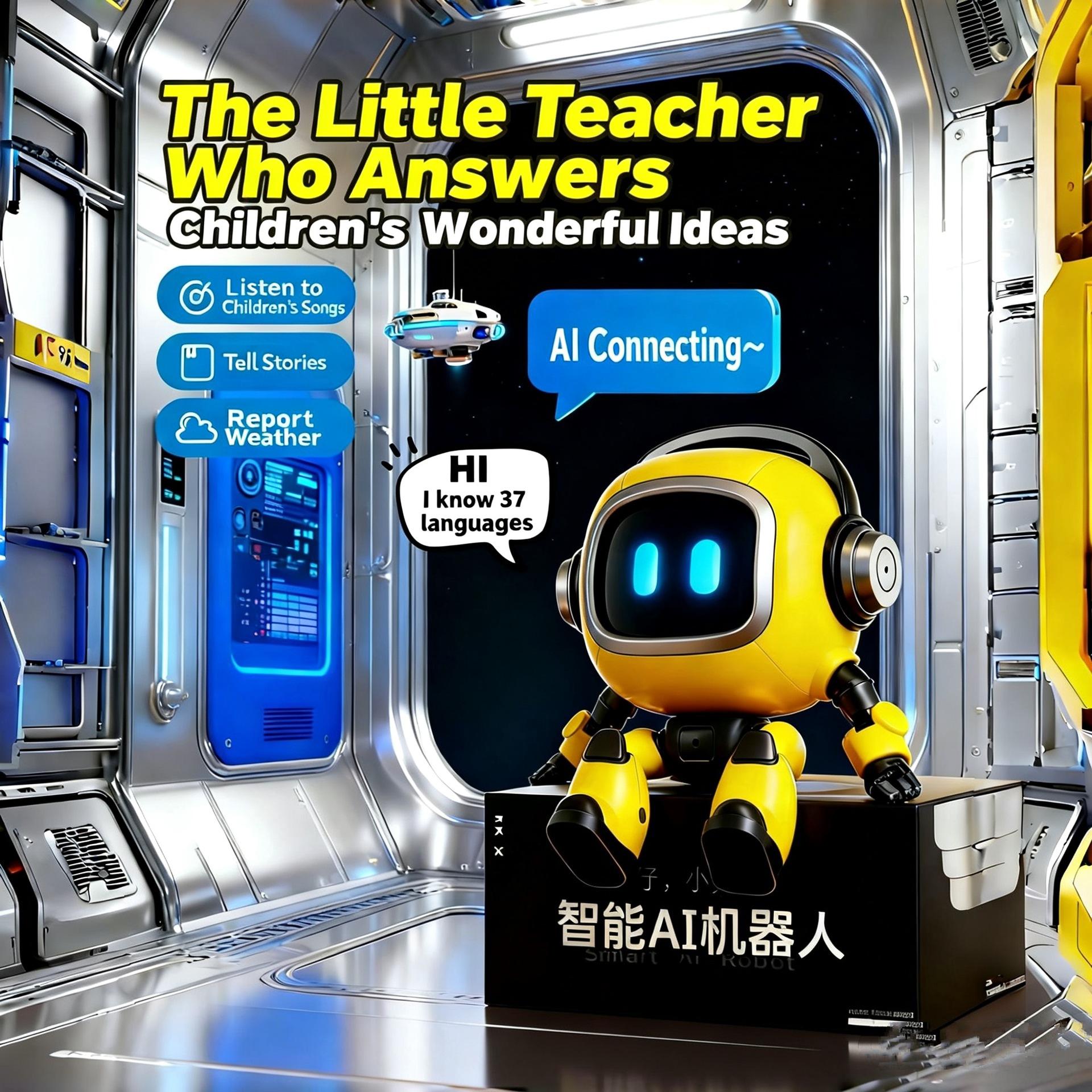 Kids AI Smart Talk Robot with DeepSeek LLM & Doubao AI, Voice Activated Desktop Educational Toy, Interactive Learning Story Telling Playmate, Best Easter Gift for Kids to Boost Curiosity, Imagination & Language Skills